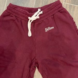 Burgundy redone sweatpants